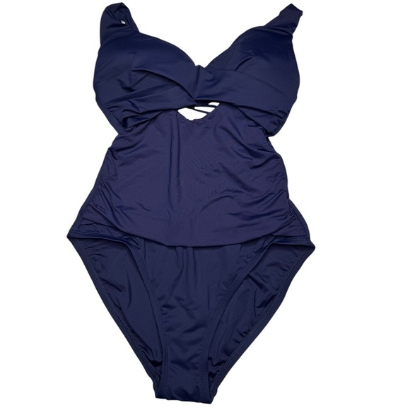 La Blanca Island Goddess Keyhole One-Piece Swimsuit Size 4 Tummy Control - Picture 1 of 4